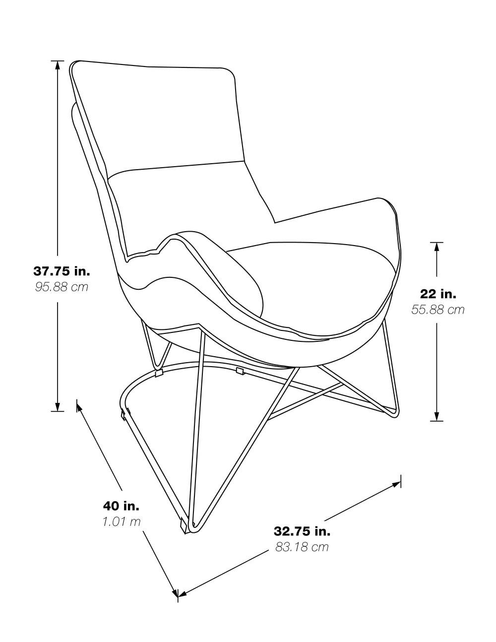 OSP Home Furnishings Ryedale Lounge Chair Cream