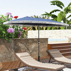 English Elm Outsunny 15ft Rectangle Patio Umbrella Upf30 Plus Dual Vents Crank Outdoor Shade W2225P485620