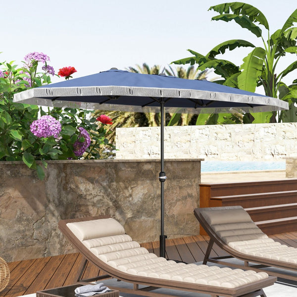 English Elm Outsunny 15ft Rectangle Patio Umbrella Upf30 Plus Dual Vents Crank Outdoor Shade W2225P485620