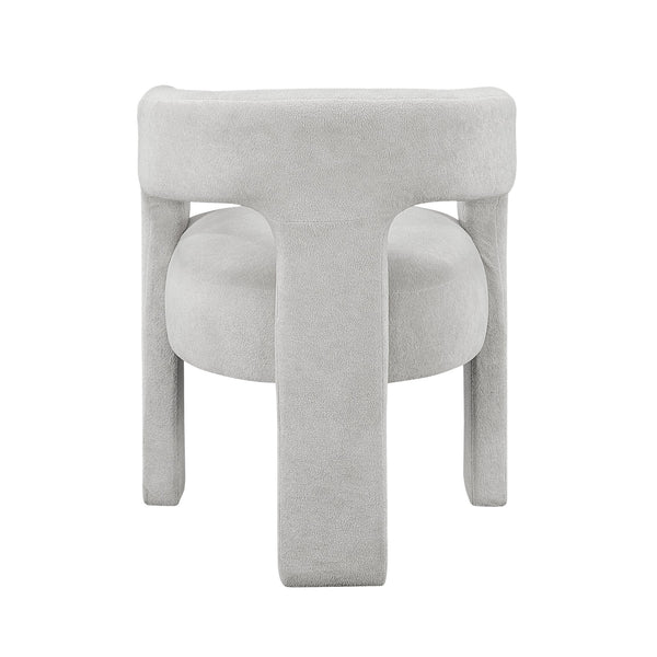 English Elm Modern Plush Bouclé Side Chairs Set of 2 — Curved Minimalist Design, Plywood Frame, Fully Assembled Comfort Light Gray 30 L x 24.5 W x 35 H B011P355864