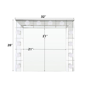 English Elm Dominic Hollywood Vanity Mirror with Bulb Ring Mdf Frame Glam Entryway Wall Accent B2726P448755