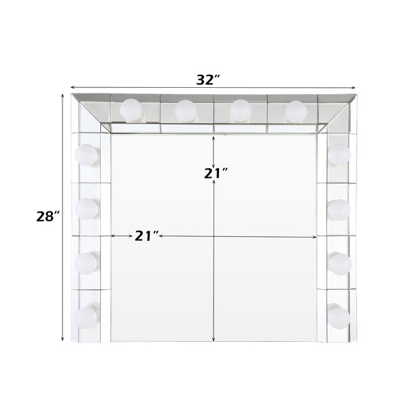 English Elm Dominic Hollywood Vanity Mirror with Bulb Ring Mdf Frame Glam Entryway Wall Accent B2726P448755