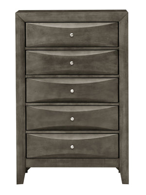 English Elm Marilla Modern G1503-D Dresser with Beveled Molded Resin Fronts, Dovetailed Drawers, Fully Assembled Gray 52 L x 33 W x 20 H B078108037