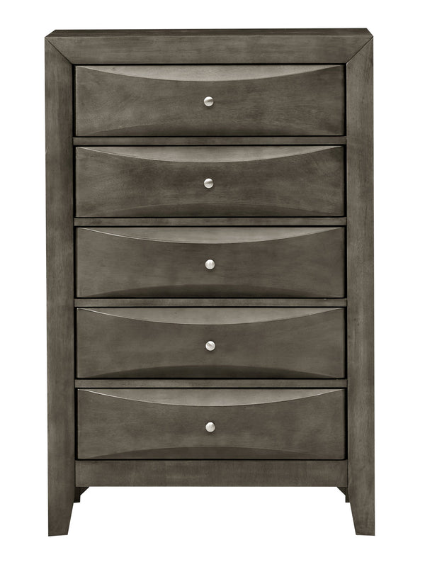 English Elm Marilla Modern G1503-D Dresser with Beveled Molded Resin Fronts, Dovetailed Drawers, Fully Assembled Gray 52 L x 33 W x 20 H B078108037