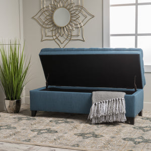 English Elm Christopher Knight Home® - Juliana Versatile Blue Storage Ottoman: Stylish Seating, Hidden Storage & Timeless Design For Any Room 57741.00BLU