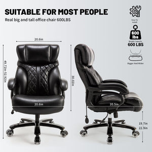 English Elm 500lbs Heavy Duty Executive Chair Wide Spring Seat Ergonomic High Back Home Office Black W5201P418234
