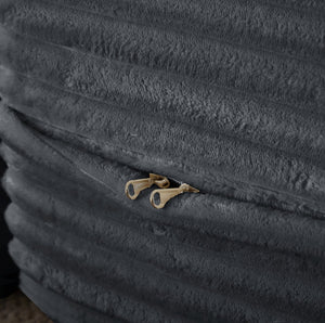 English Elm Modern Full Size Folding Sofa Bed with Plush Corduroy, 2 Pillows, 15" Foam Mattress, No Assembly Required DARK GREY W1885P347083