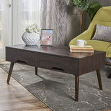 Christopher Knight Home® - Noble House - Noemi Mid Century Modern Walnut Finished Fiberboard Coffee Table