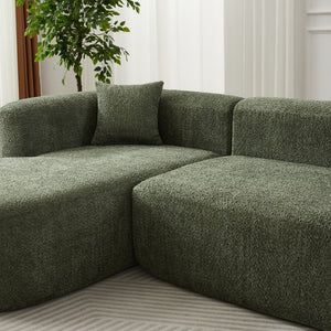 English Elm [video]109.4" Chenille Cloud Sectional Sofa Curved Low Profile L-shape for Living Room W3505S00052