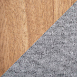 English Elm Tray Nesting Ottoman Set in Grey Fabric with Natural Wood Tray – Convertible Storage, Seating, Space-Saving Design B202P223750