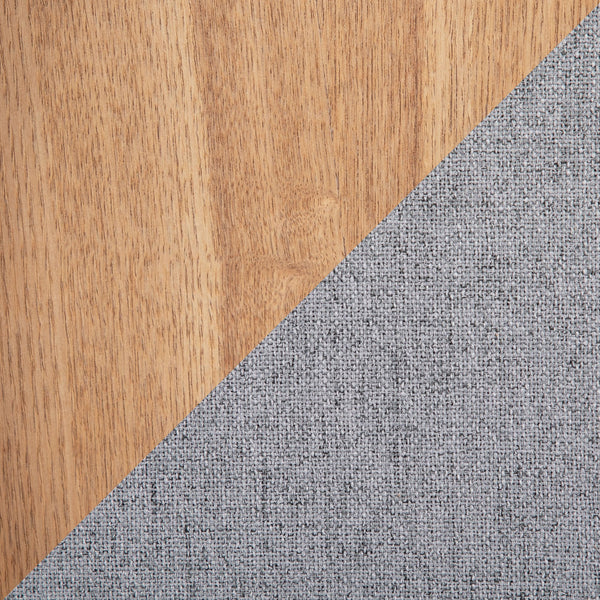 English Elm Tray Nesting Ottoman Set in Grey Fabric with Natural Wood Tray – Convertible Storage, Seating, Space-Saving Design B202P223750