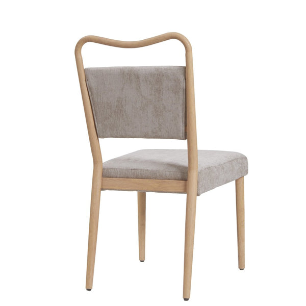 English Elm Armless Dining Chairs Iron Frame Wood Grain Finish Ergonomic Cushioned Seat Set of 2 N771P345831K