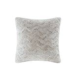 Madison Park Zuri Glam/Luxury Faux Fur Square Pillow MP30-6234 Snow Leopard