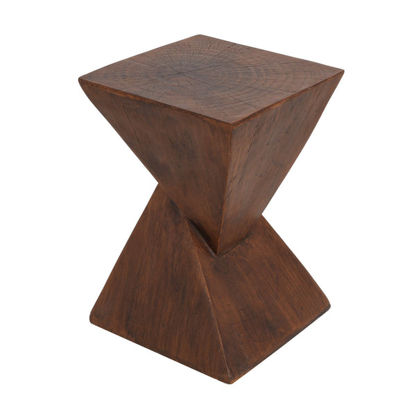 English Elm Christopher Knight Home® - GEOMETRIC MGO SIDE TABLE with Twisted Hourglass Design, Durable Moisture-Resistant Wood-Look Finish Dark Brown N770P262073B