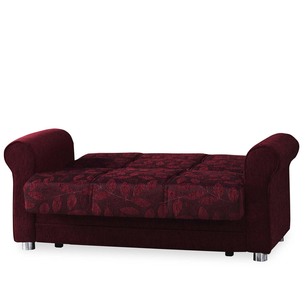 English Elm PrimeNest Grandera Collection Upholstered Convertible Loveseat with Storage, Chenille Sleeper for Small Spaces Burgundy B030P281709