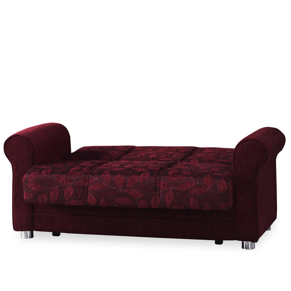 English Elm PrimeNest Grandera Collection Upholstered Convertible Loveseat with Storage, Chenille Sleeper for Small Spaces Burgundy B030P281709