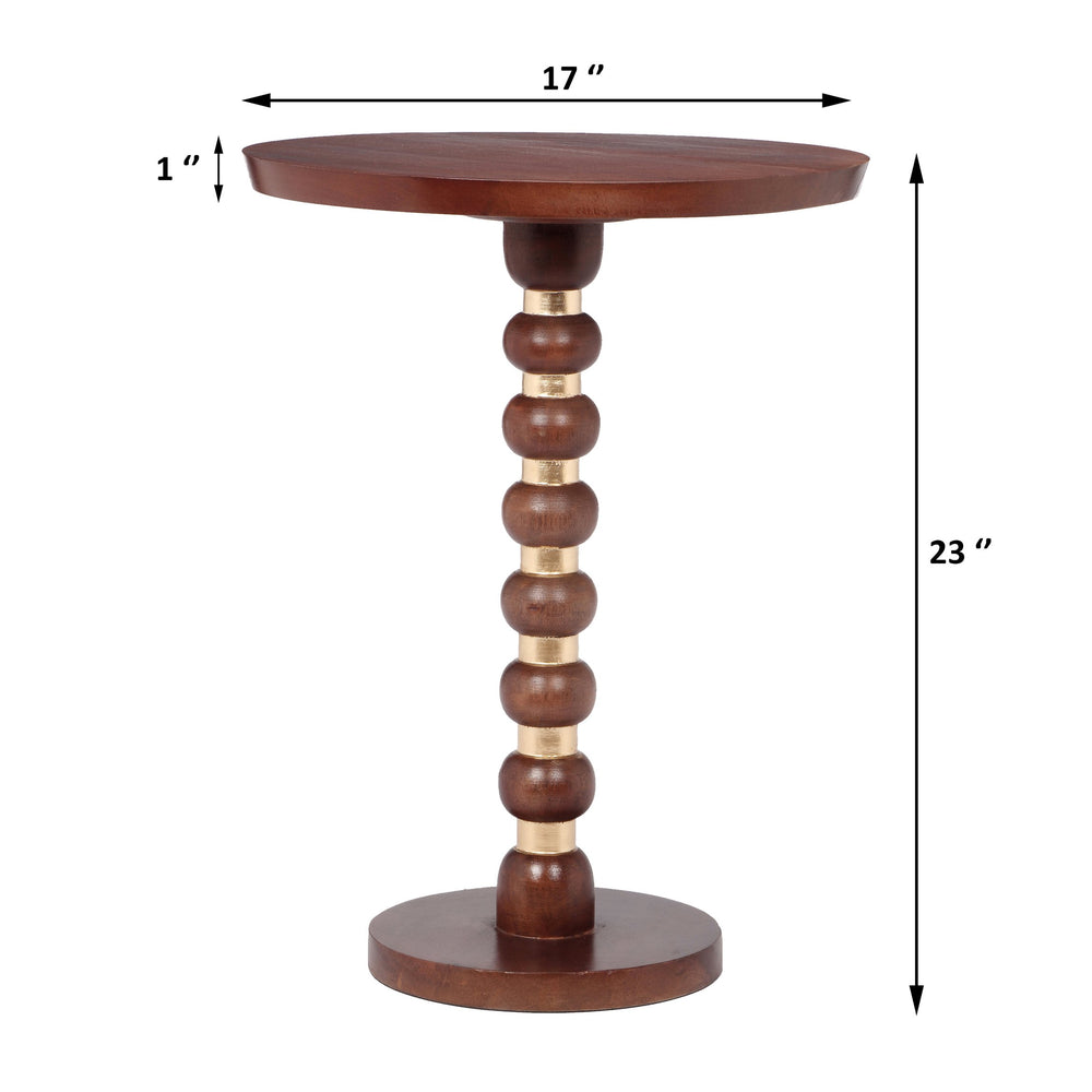English Elm Christopher Knight Home® - Mango Wood Round End Table - Handcrafted Honey Finish With Sculpted Pedestal For Modern Spaces N768P202490H