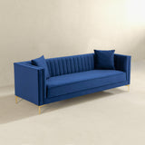 English Elm Ashcroft Furniture - Angelina Sofa 91" (Dark Blue Velvet)