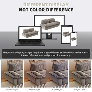 English Elm 73.2" Queen Sleeper Sofa Convertible Corduroy Loveseat for Guest Room or Living Space Grey W1885S00330