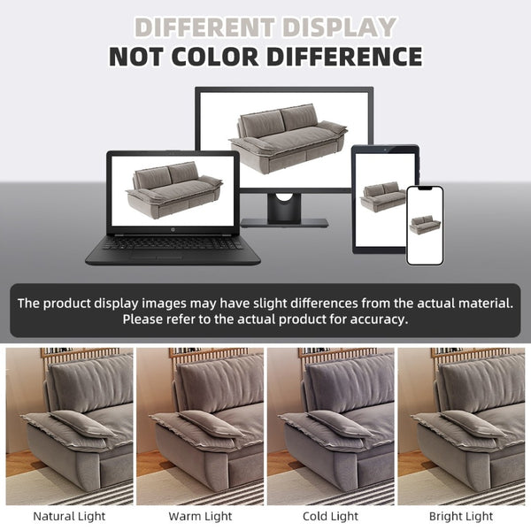English Elm 73.2" Queen Sleeper Sofa Convertible Corduroy Loveseat for Guest Room or Living Space Grey W1885S00330