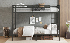 English Elm Metal Full Xl Over Full Xl Bunk Bed – Durable, Space-Saving Design For Teens & Adults, Noise-Free Sleep W1580S00202