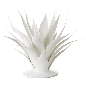 Agave White Objet - Stunning Wrought Iron Sculpture Inspired by Nature, 28" Height, 39" Diameter