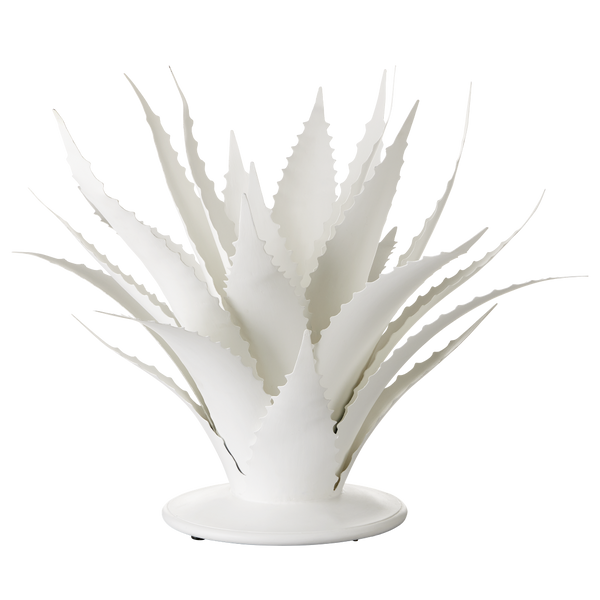 Agave White Objet - Stunning Wrought Iron Sculpture Inspired by Nature, 28" Height, 39" Diameter