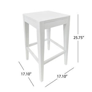 English Elm Christopher Knight Home® - COUNTER White Fabric Counter Stool Set of 2 — Farmhouse Handcrafted Wooden Look, 25.75"H, Easy Assembly 64541.00WHI