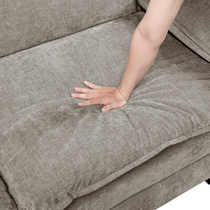 English Elm Modern Sofa Plush Chenille Comfort with High-Density Foam & Pocket Coils, Reversible Cushions, Durable Frame Brown Gray,Pewter 34.5 L x 29 W x 8.5 H B011S01814