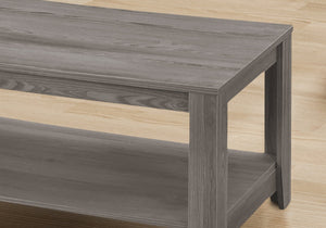 English Elm Table 3-Piece Set with Rounded Edges and Lower Shelves – Durable Wood-Look Coffee & End Tables Grey 44 L x 24 W x 7 H B2710P219998