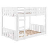Twin Over Twin Solid Wood Slat Bunk Bed - White BWTOTSLTWH Walker Edison