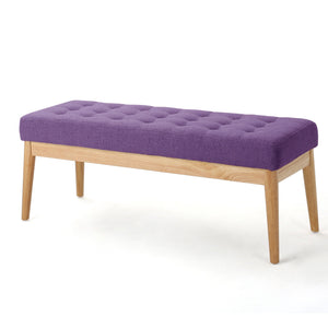English Elm Christopher Knight Home® - Ottoman Saxon Bench in Purple — Mid-Century Tufted Fabric Seat, Solid Birch Legs, Plush 43.5" x17" N757P248081P