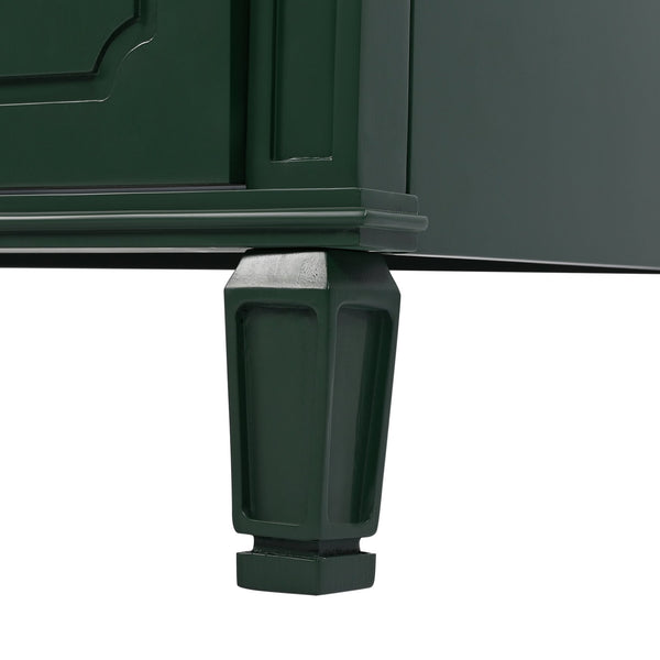 English Elm Christopher Knight Home® - 60" Bathroom Vanity Double Sink Freestanding Set with Ceramic Tops, Ample Adjustable Storage Green N759S313313F