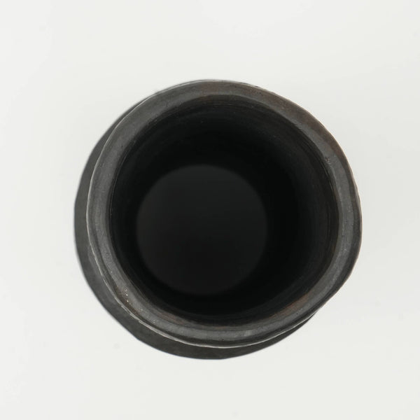 English Elm Longpi Pottery Black Vase - Handcrafted 12" Art Piece With Cultural Heritage & Timeless Elegance B346P369758