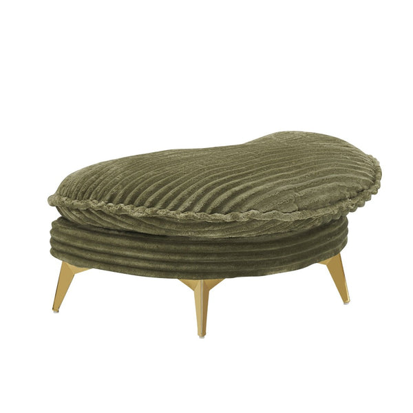 English Elm 65.00 Inch Mid-century Corduroy Loveseat with Gold Tapered Legs for Apartment Living Green W1658P212596
