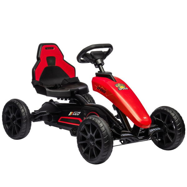 English Elm Aosom Kids Pedal Go Kart Sporty Ride on with Adjustable Seat and Eva Wheels W2225P229168