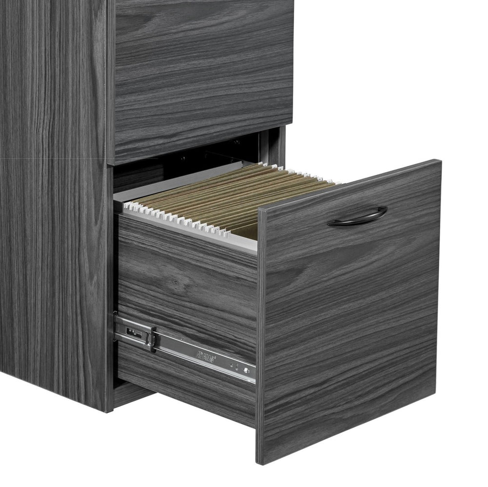 OSP Home Furnishings Napa File and Pedestal for Under Desk Document Storage with Smooth Glide Drawers NAP-74-SGW