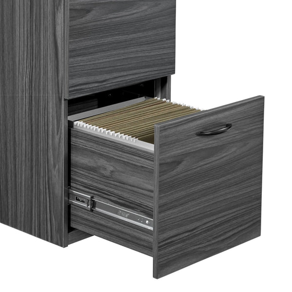 OSP Home Furnishings Napa File and Pedestal for Under Desk Document Storage with Smooth Glide Drawers NAP-74-SGW