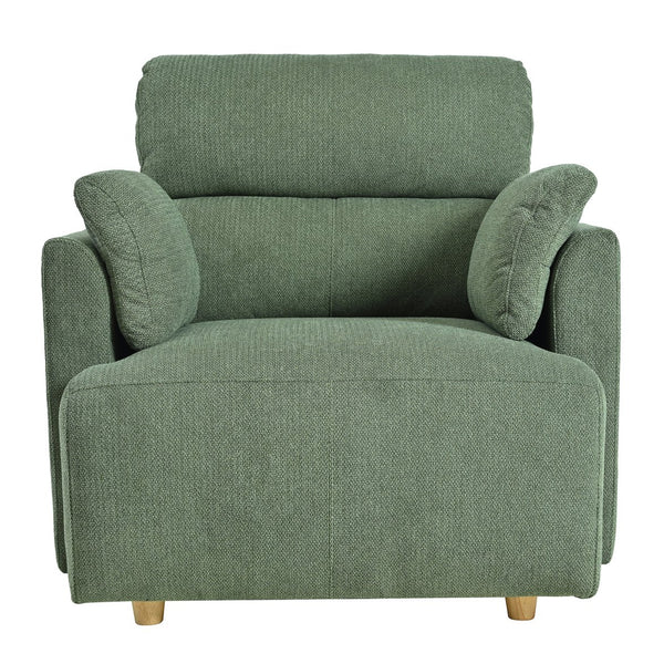 English Elm Oversized Storage Ottoman Accent Chair with Deep Wide Seat, Mid-Century Upholstered Lounge Sofa for Cozy Reading and Relaxation Dark Green W1028S00045