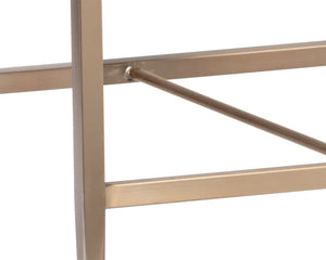 Sunpan Gesa Modern Barstool with Antique Brass Frame and Durable Performance Fabric for Elegant Dining Spaces Polo Club Stone