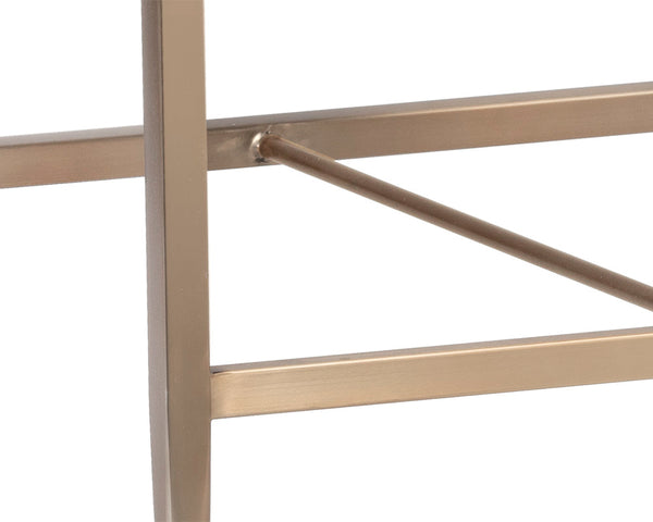 Sunpan Gesa Modern Barstool with Antique Brass Frame and Durable Performance Fabric for Elegant Dining Spaces Polo Club Stone