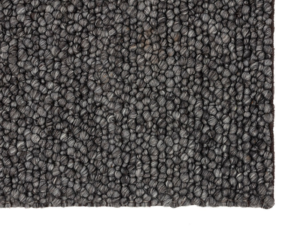 Sunpan UMEA Hand-Woven Wool-Blend Rug - Luxurious Artisanal Design for Elegant Living Spaces, 8' x 10' Black 106220