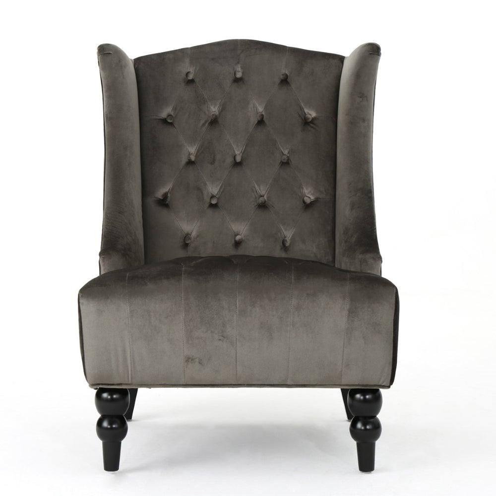English Elm Toddman Wingback Club Chair Tufted Diamond Stitching Birch Legs Reading Nook Accent 55038.00NVLT