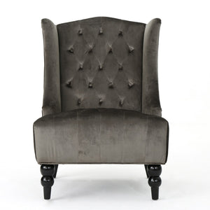 English Elm Toddman Wingback Club Chair Tufted Diamond Stitching Birch Legs Reading Nook Accent 55038.00NVLT