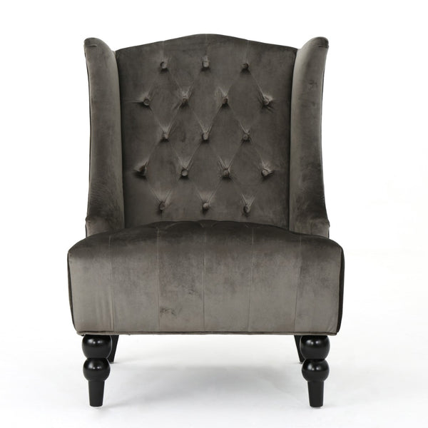 English Elm Toddman Wingback Club Chair Tufted Diamond Stitching Birch Legs Reading Nook Accent 55038.00NVLT