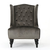 Christopher Knight Home® - Noble House - Toddman High-Back Grey Velvet Club Chair