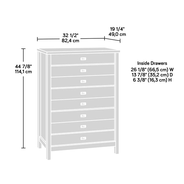 English Elm 4-Drawer Chest – Sleek Black Finish, Durable Engineered Wood, Contemporary Farmhouse Style, Easy Assembly B356P402626