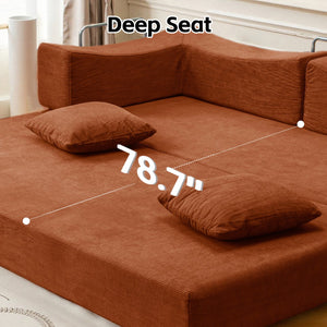 English Elm 2-In-1 Convertible Modular Sofa Bed With Memory Foam - Space-Saving Comfort For Small Homes W3653P355638