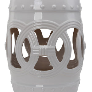 English Elm Outsunny 14" X 17" Elegant Ceramic Garden Stool - Versatile Accent Table With Double-Coin Design W2225P200502-GIGA