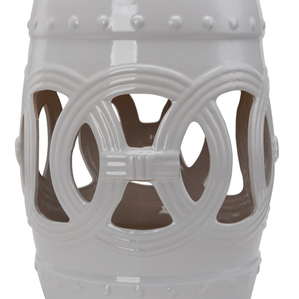 English Elm Outsunny 14" X 17" Elegant Ceramic Garden Stool - Versatile Accent Table With Double-Coin Design W2225P200502-GIGA